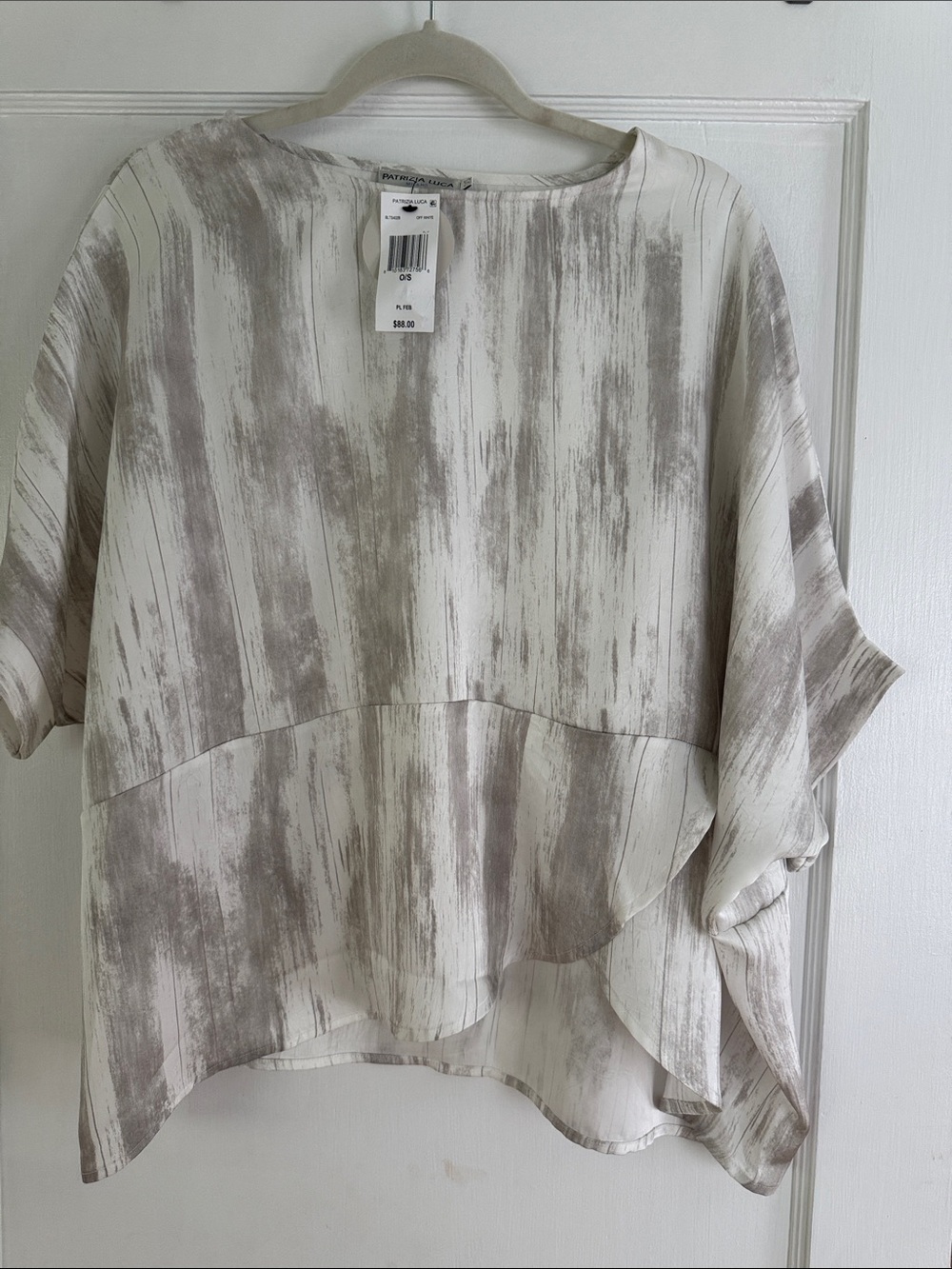 Patrizia Luca Taupe, Gray and Cream Brushstroke Tunic
